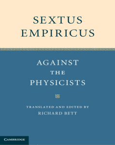 Sextus Empiricus' Against the Physicians